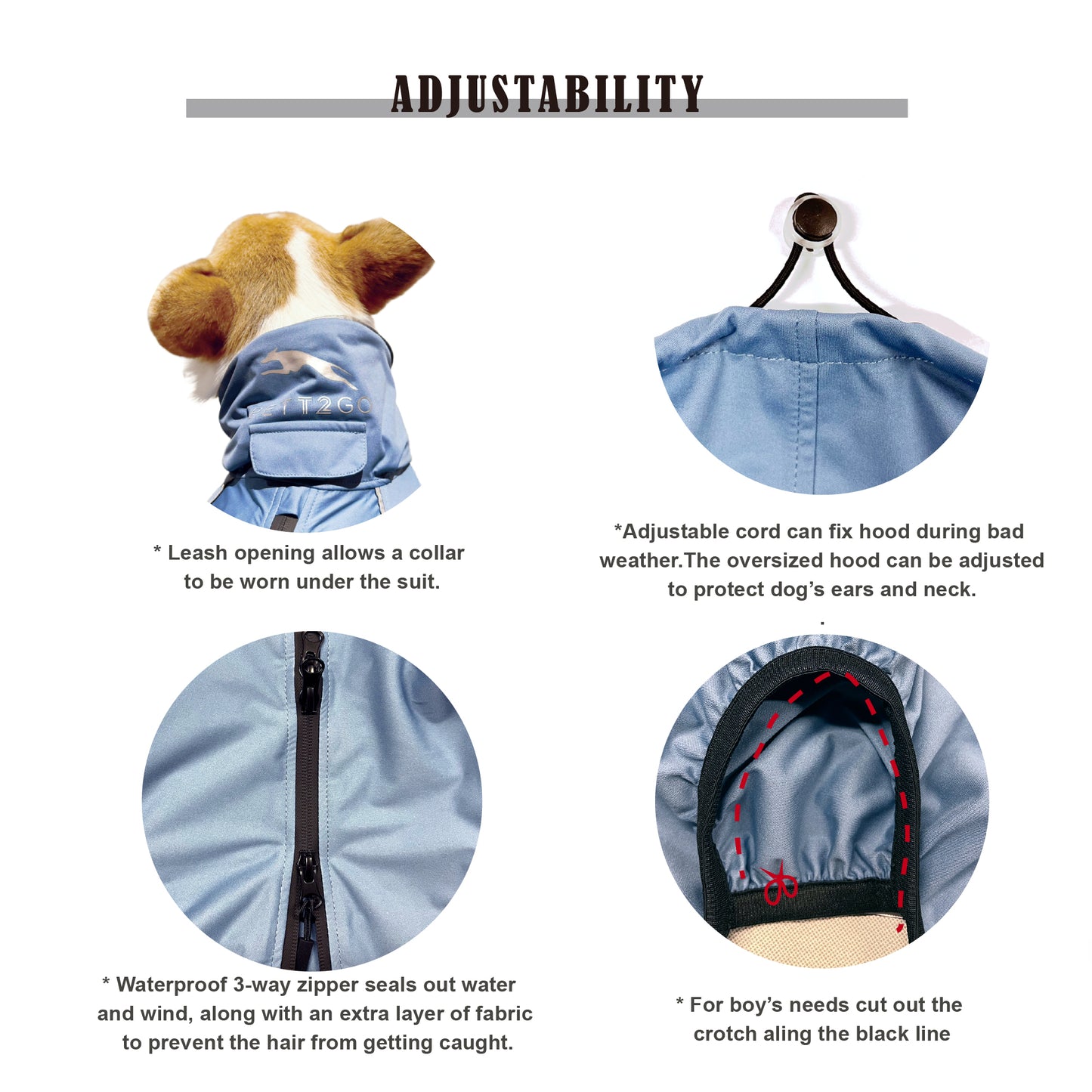 Corgi Breathable Raincoat With Legs - Silence of Mist (USA)