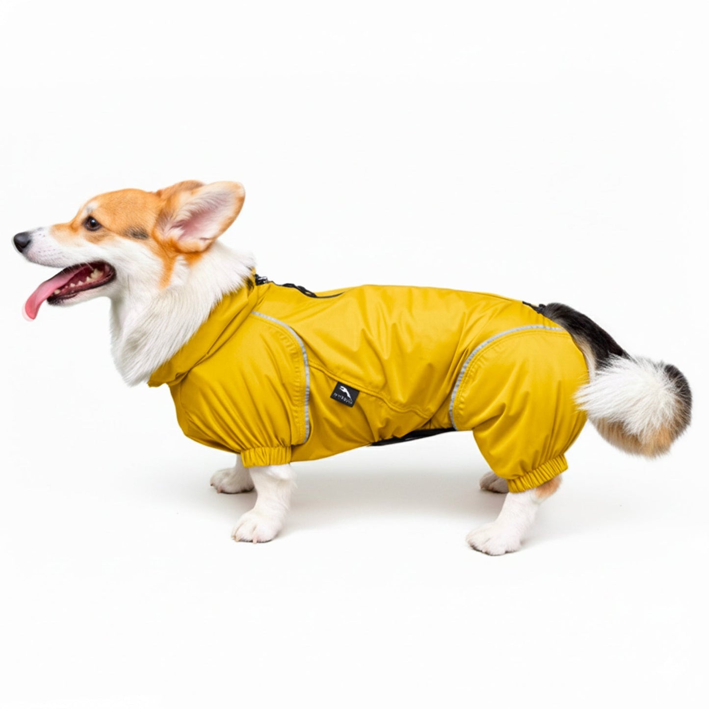 柯基連身式透氣雨衣 -晨曦黃 PETT2GO