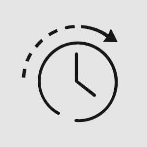 Clock icon with a circular arrow on a light gray background