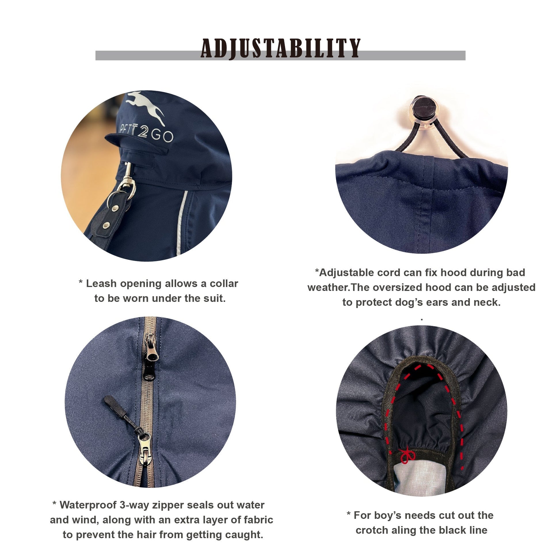 Corgi Breathable Raincoat With Legs - Deep Nightfall (USA) - PETT2GO
