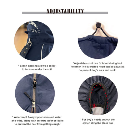 Corgi Breathable Raincoat With Legs - Deep Nightfall (USA) - PETT2GO