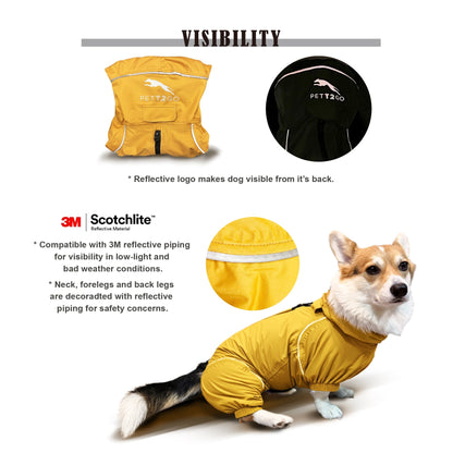 Corgi Breathable Raincoat With Legs - Golden Dawn (USA) - PETT2GO