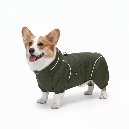 Corgi Lightweight Windbreaker-Dog Outdoor Jacket-Dark Olive[USA] - PETT2GO