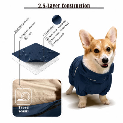 Corgi Breathable Raincoat With Legs - Deep Nightfall- PETT2GO 4 [lang-en]