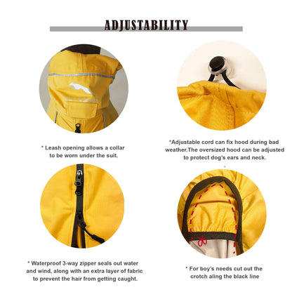 Dog Breathable Raincoat With Legs -Golden Dawn (USA) - PETT2GO