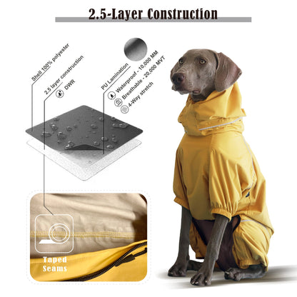 Dog Breathable Raincoat With Legs -Golden Dawn (USA) - PETT2GO