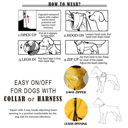 Dog Breathable Raincoat With Legs -Golden Dawn (USA) - PETT2GO
