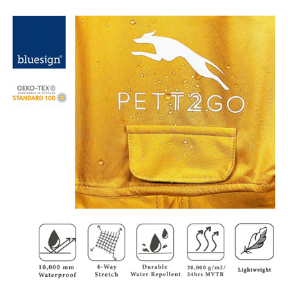 Dog Breathable Raincoat With Legs -Golden Dawn (USA) - PETT2GO