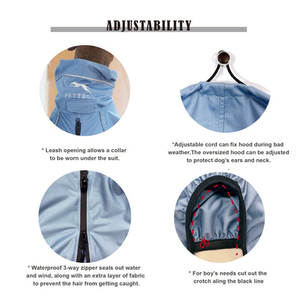 Dog Breathable Raincoat With Legs -Silence of Mist - PETT2GO