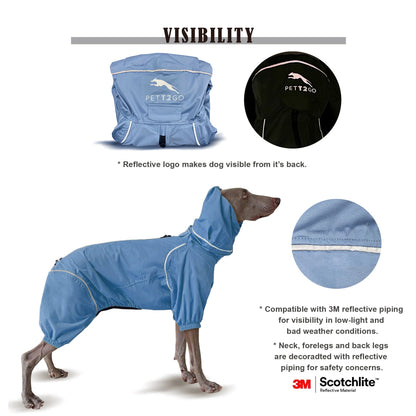 Dog Breathable Raincoat With Legs -Silence of Mist - PETT2GO