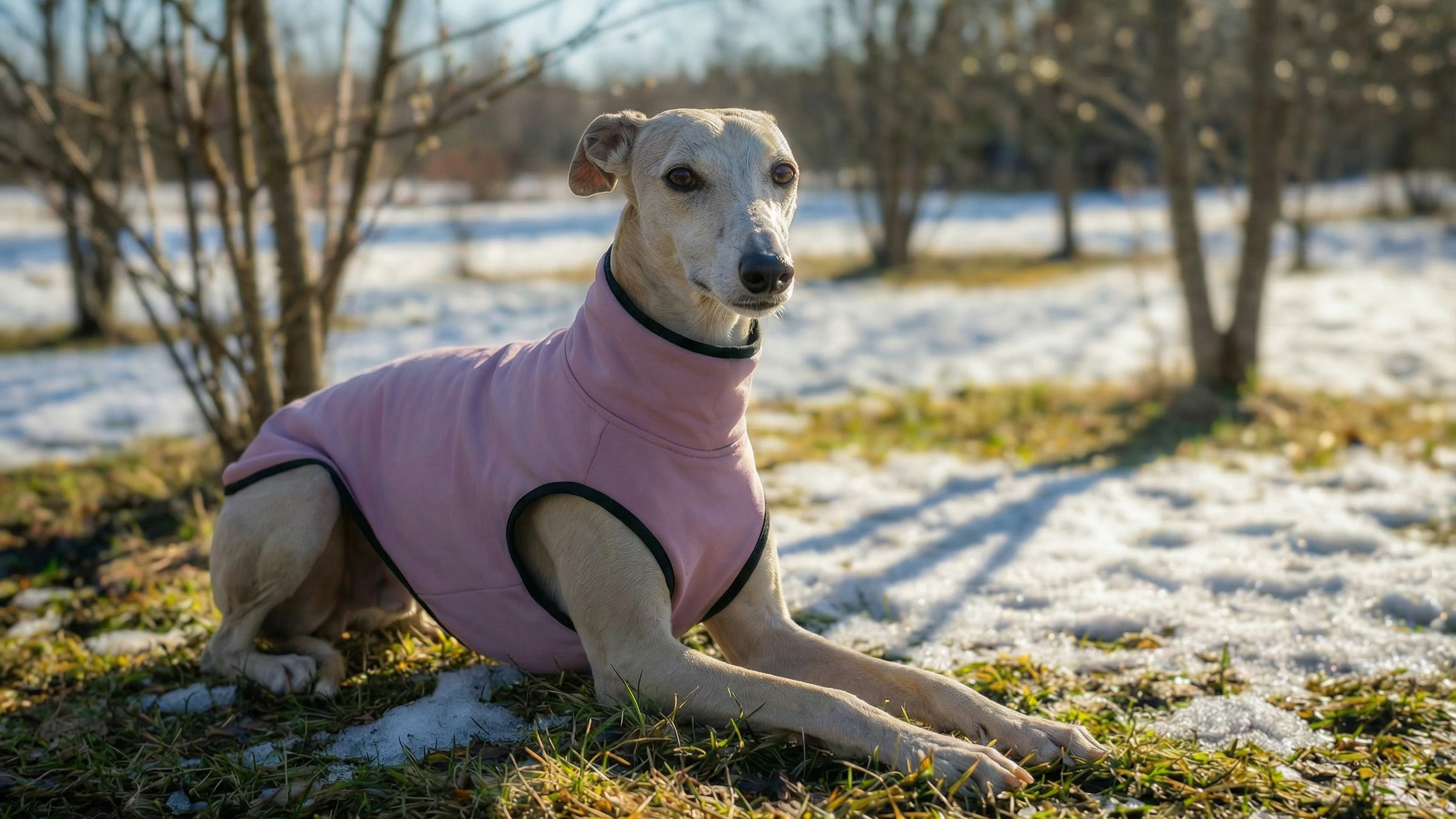 PETT2GO Dog Apparel - Mauve high-neck dog vest for Greyhounds and Whippets, perfect for Early Spring outdoor activities.