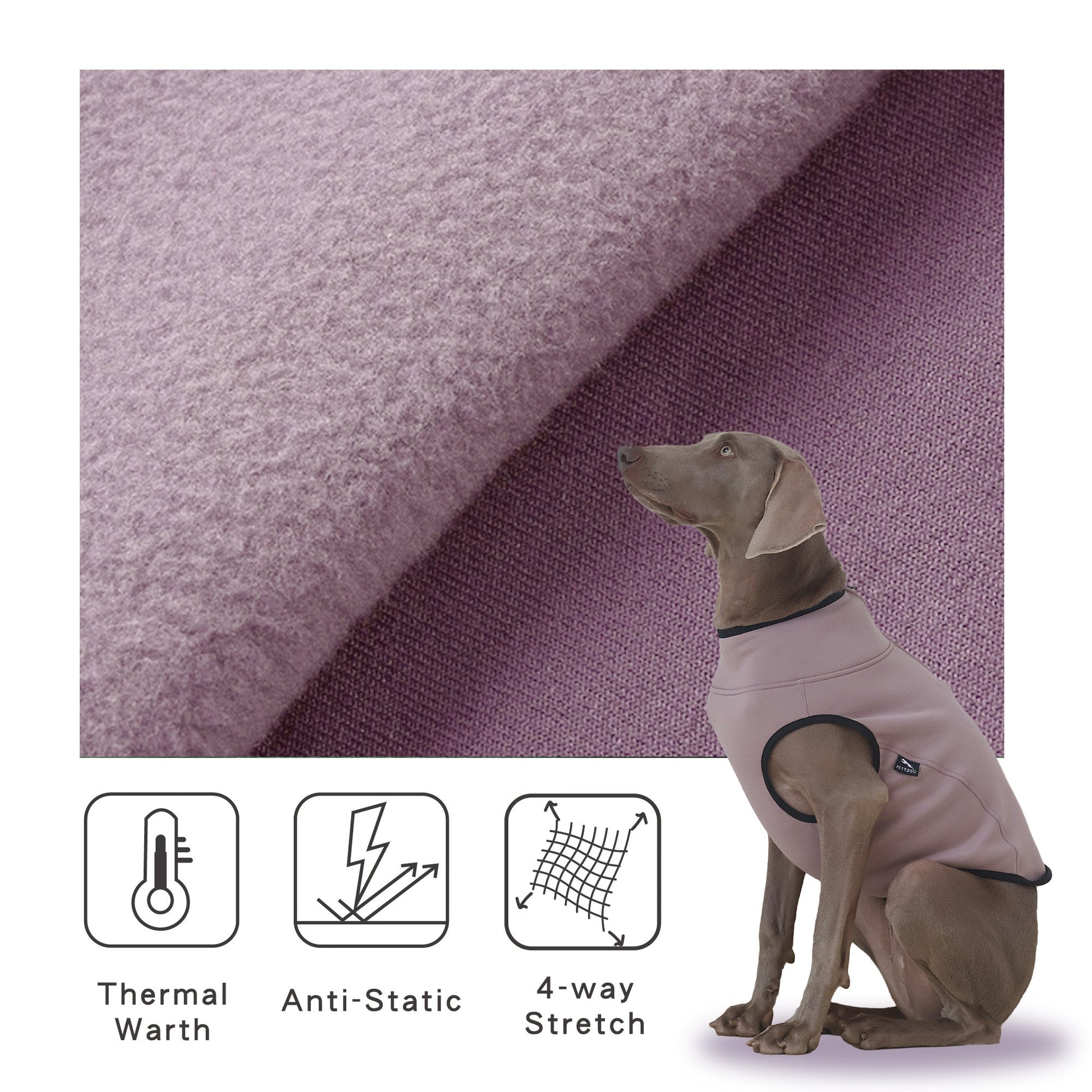 Motion Fleece Vest Lightweight Dog Fleece Vest - Dust Mauve - PETT2GO  [lang-en]