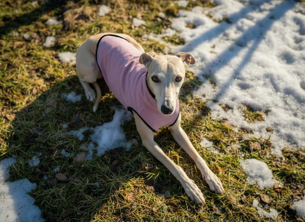 PETT2GO dog wearing lightweight fleece dog vest with flexible arm opening for movement. Extra-wide Arm Openings Reduce Friction, No-Chafe Dog Vest for Unrestricted Play.